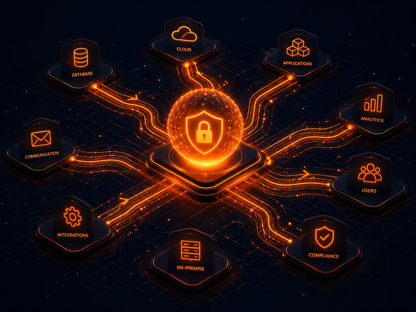 Secure Infrastructure Global Enterprise Network Routing Node Map